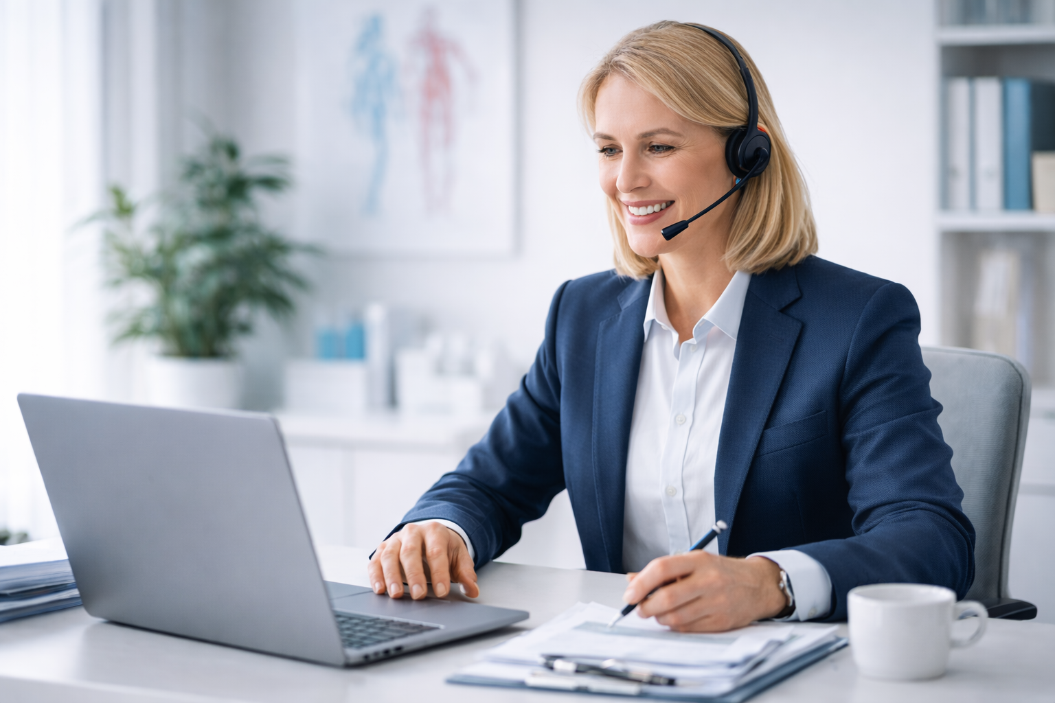 Professional woman working at desk